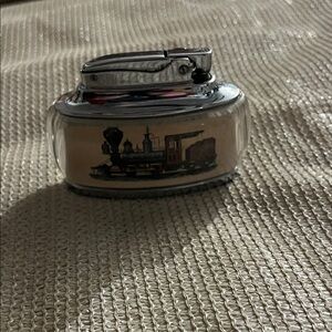Vintage Train Design Silver Ronson Table lighter